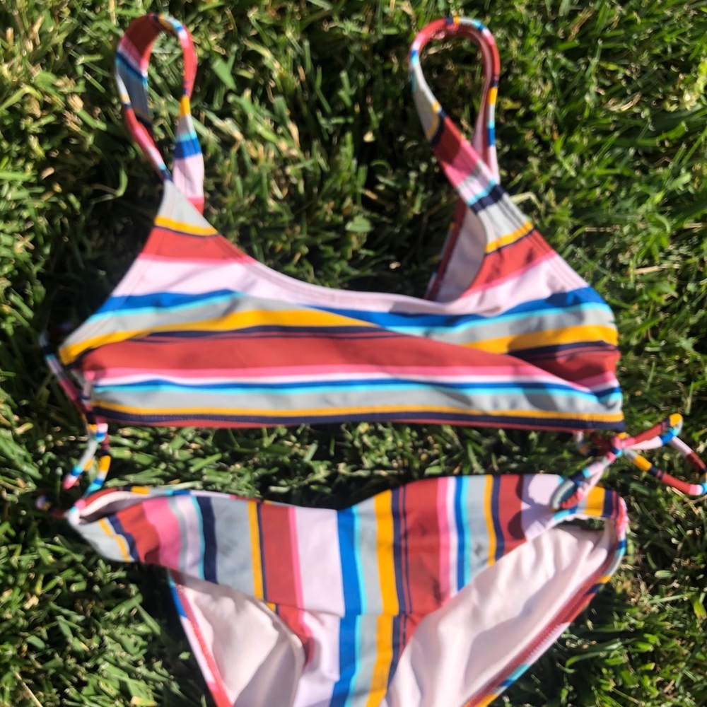 Striped swim suit